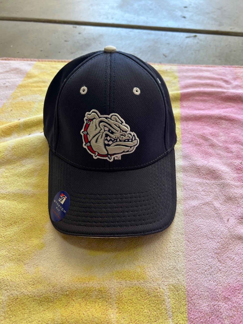 Navy Bulldog Hockey Logo Baseball Cap